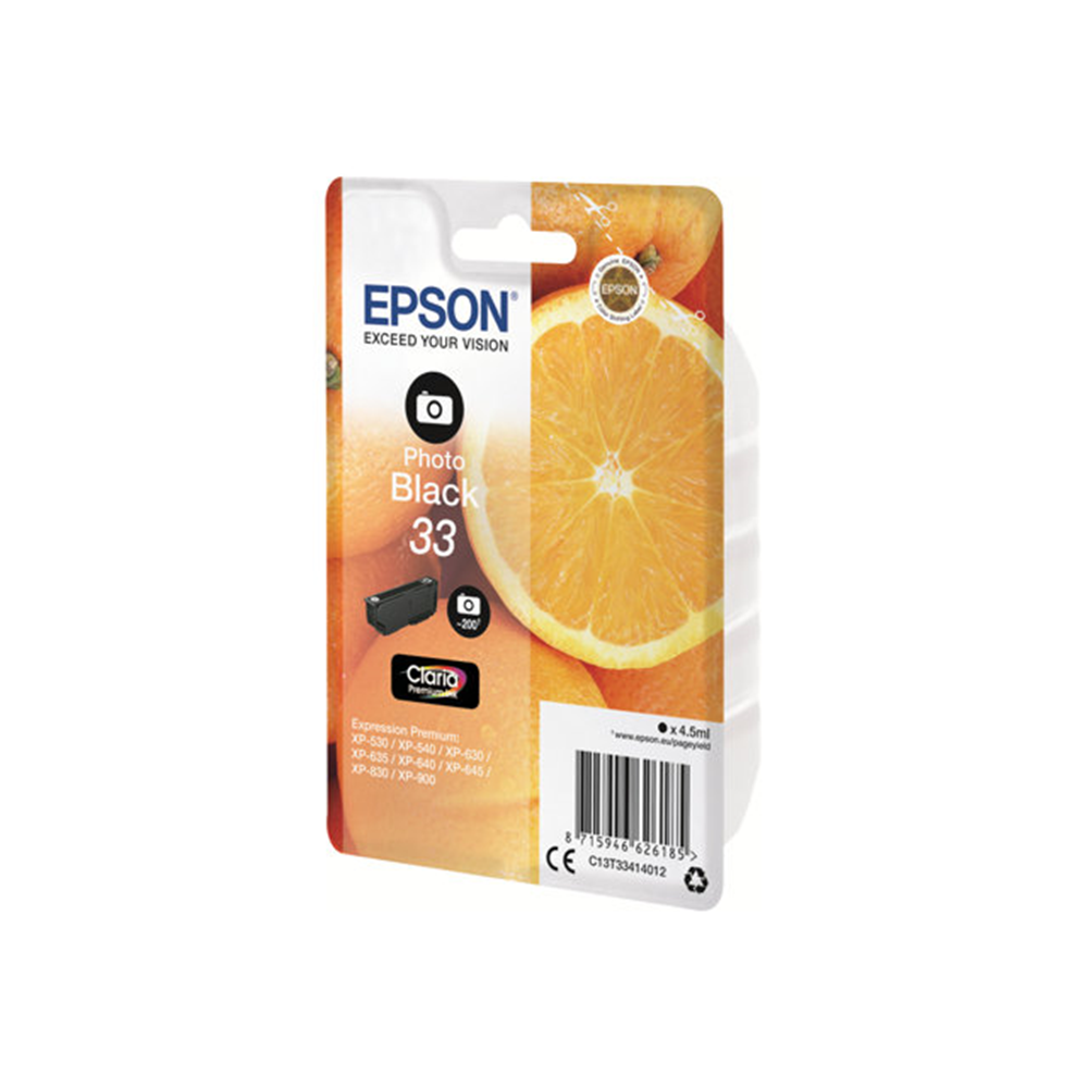 Singlepack Photo Black 33 Claria Premium Ink