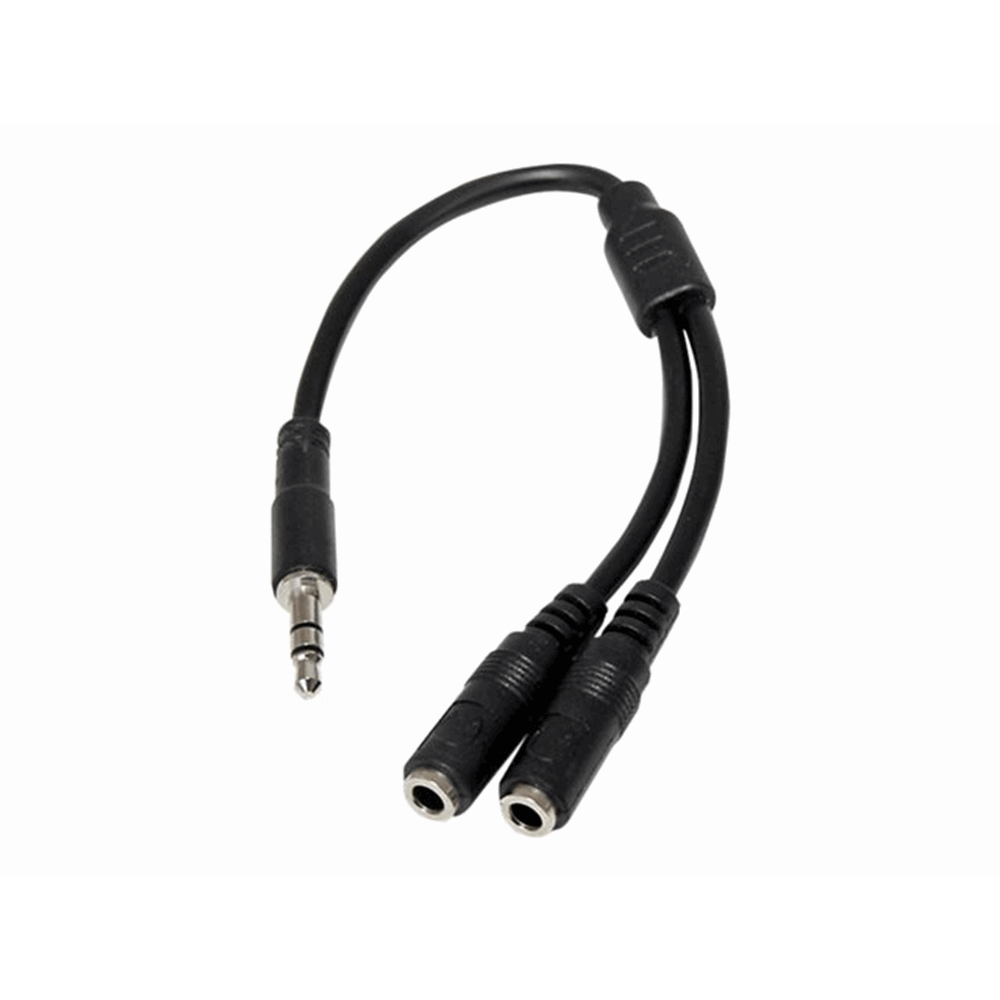 Slim Stereo Y Cable 3.5 to 2x 3.5mm