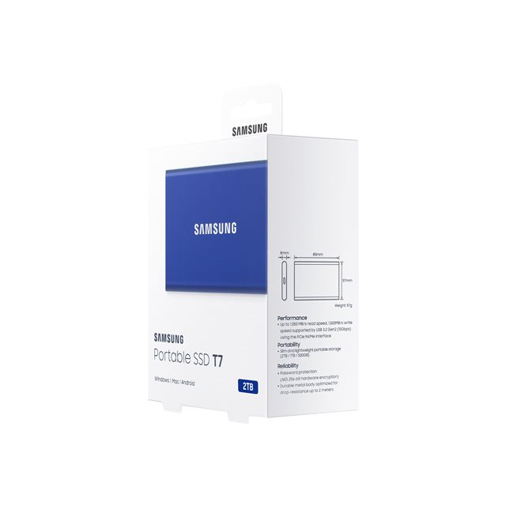 SSD Portable T7 2TB USB 3.2 Gen.2 Blauw(10Gbps      )