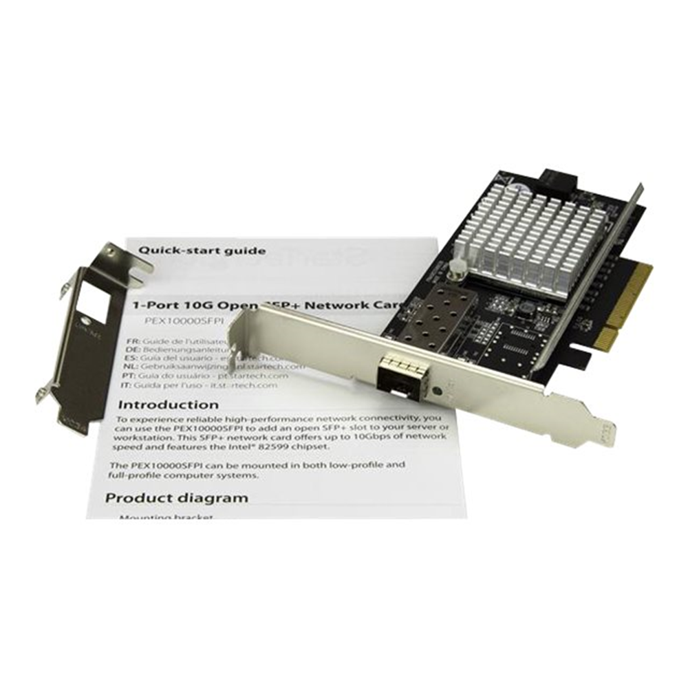 StarTech.com 1 Poort 10G Open SFP+ Netwerkkaart - Intel Chip - MM/SM - PCI Express 10G NIC met Open SFP+ - PCIe 10G Ethernet netwerkkaart