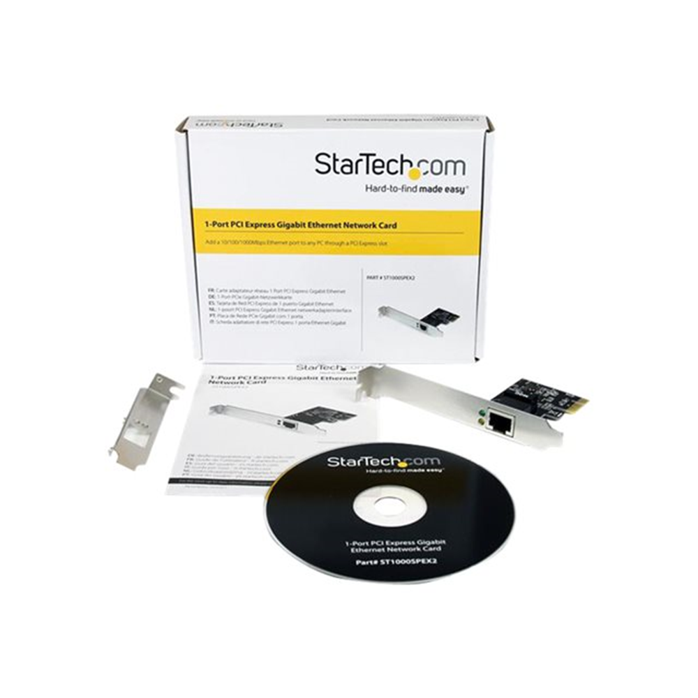 StarTech.com 1-poort PCI Express PCIe gigabit netwerkserver NIC-kaart - dubbelprofiel StarTech.com 1-poort PCI Express PCIe gigabit netwerkserver NIC-kaart - dubbelprofiel