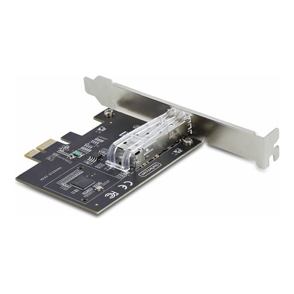 StarTech.com 1-Port GbE SFP Network Card, PCIe 2.1 x1, Intel I210-IS, 1GbE Controller, 1000BASE Copper/Fiber Optic, Single-Port Gigabit Ethernet NIC, Desktop/Server Backplanes - Windows and Linux Compatible (P011GI-NETWORK-CARD)