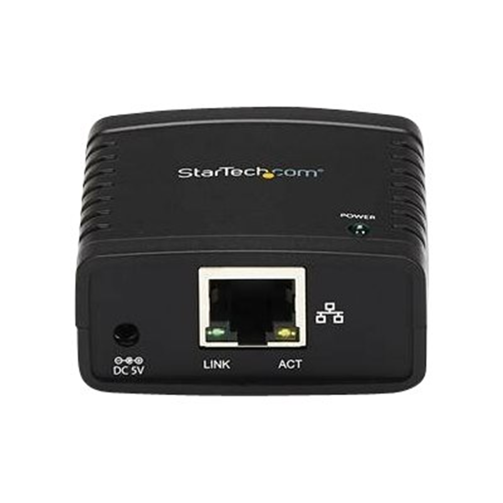 StarTech.com 10/100 Mbit/s Ethernet naar USB 2.0 netwerk LPR Printserver - USB print server met 10Base-T/100Base-TX Auto-sensing