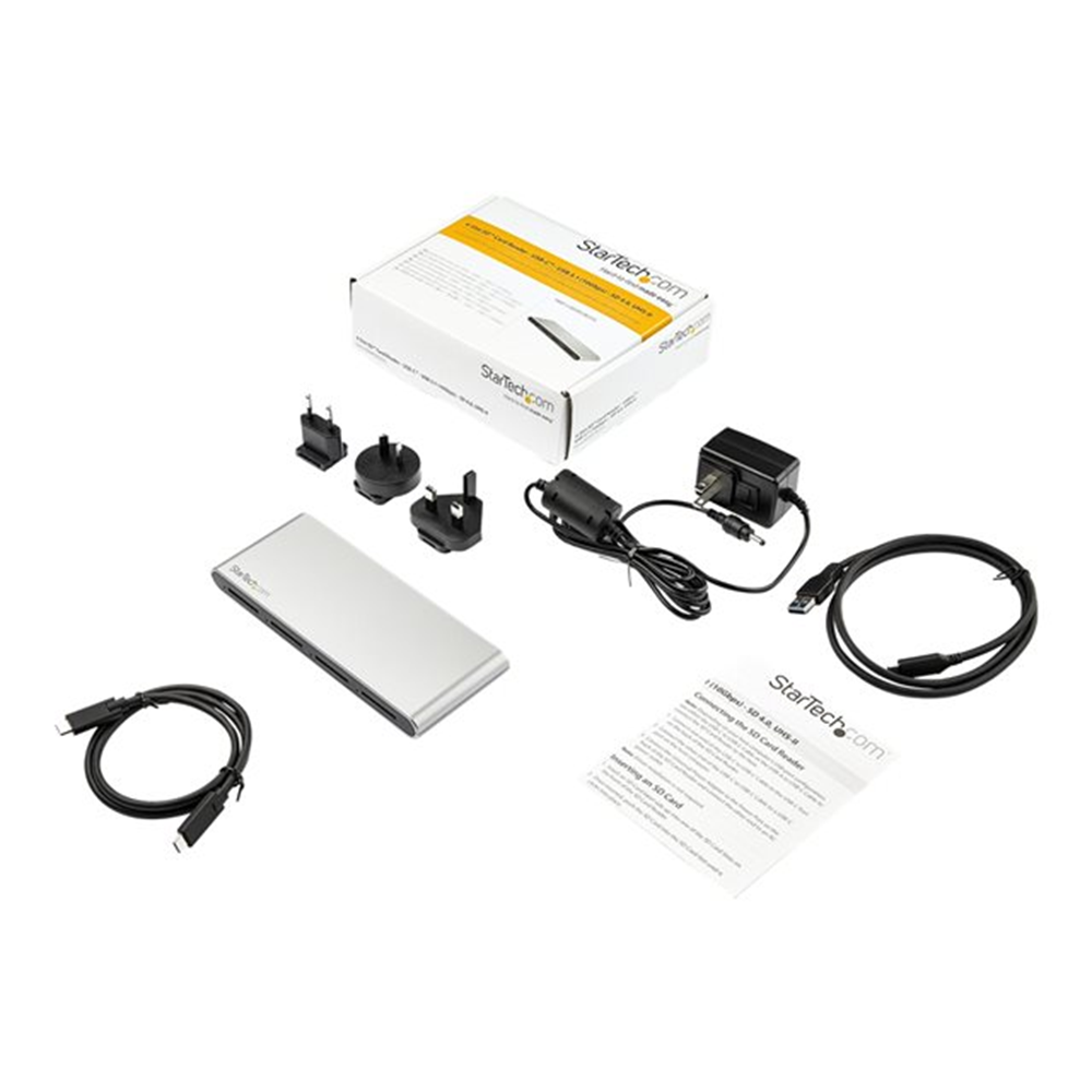 StarTech.com 4-poorts USB-C SD kaart lezer - USB 3.1 (10Gbps) - SD 4.0, UHS-II card reader - USB C naar SD geheugenkaart lezer