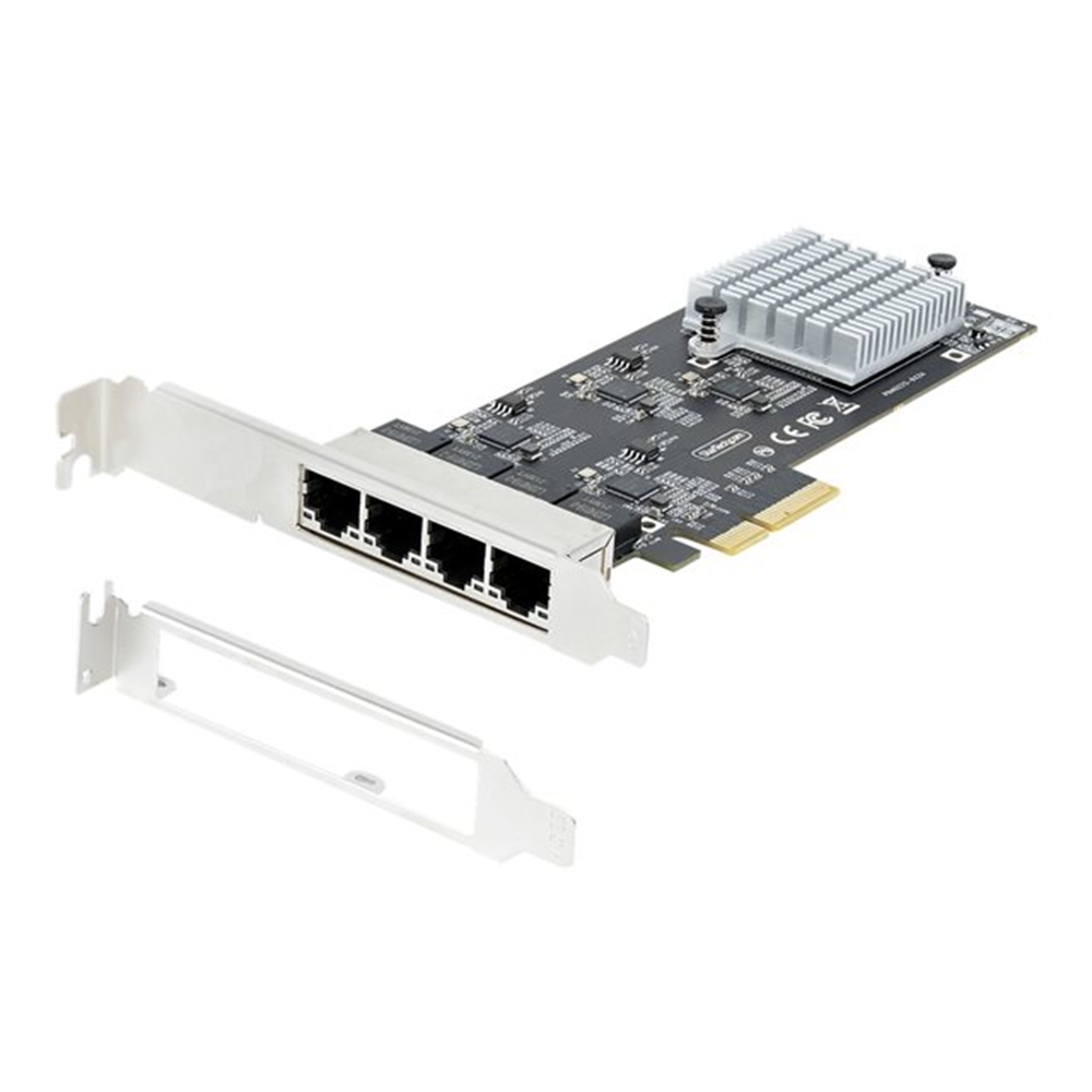 StarTech.com 4-Port 2.5Gbps NBASE-T PCIe Network Card, Intel I225-V Chip, Quad Port Computer Network Card, Multi-Gigabit NIC, PCI Express Server LAN Card, Desktop Ethernet Interface Card, PCI Express 2.0 (PR42GI-NETWORK-CARD)