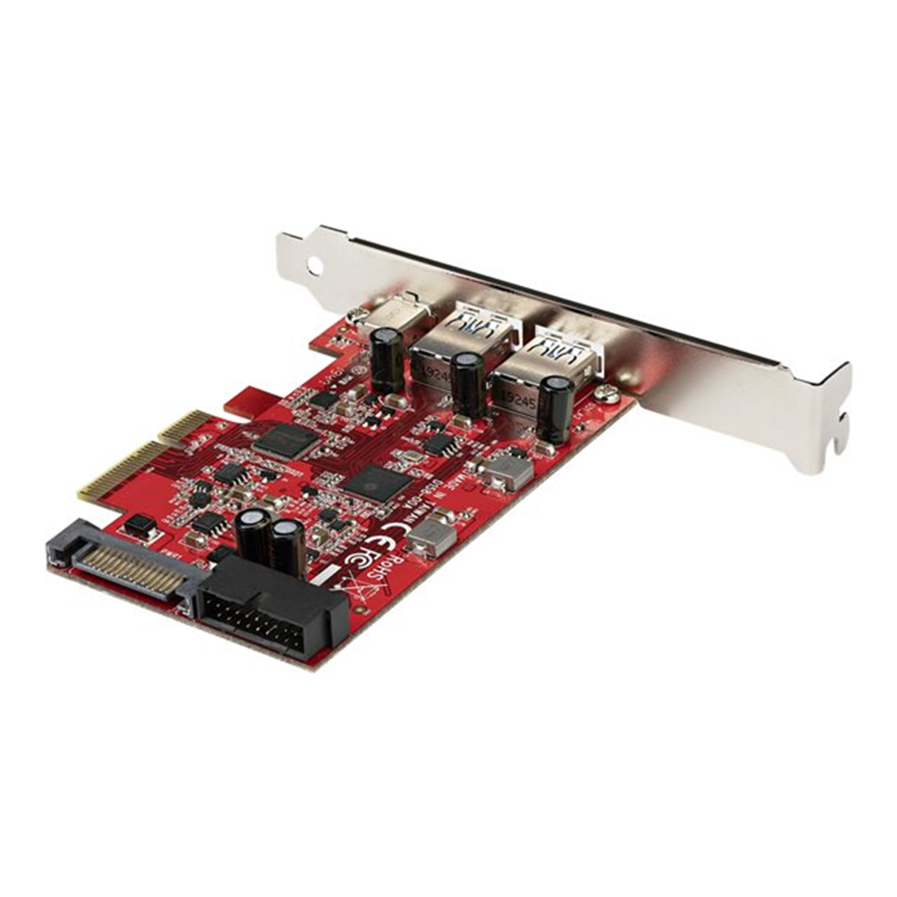 StarTech.com 5-Port USB PCIe Kaart - 10Gbps USB 3.1 Gen 2 PCIe Kaart met 1x USB-C & 2x USB-A - 1x Interne Dual Port IDC Header (2x USB 5Gbps) - USB-C PCI Express Controller Kaart (PEXUSB312A1C1H)