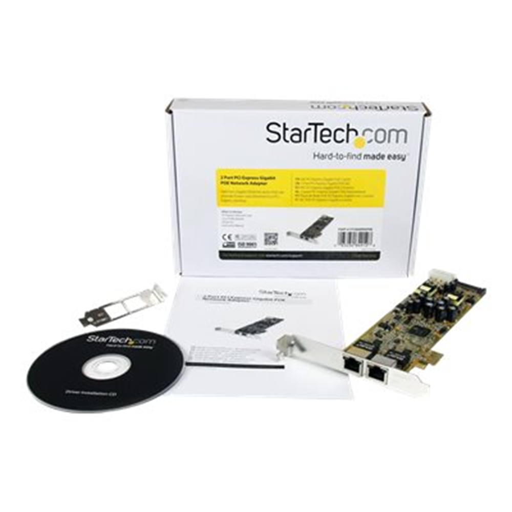 StarTech.com Dubbele Poort PCI Express Gigabit Ethernet Netwerkkaart Adapter - 2 Poort PCIe NIC 10/100/100 Server Adapter met PoE PSE
