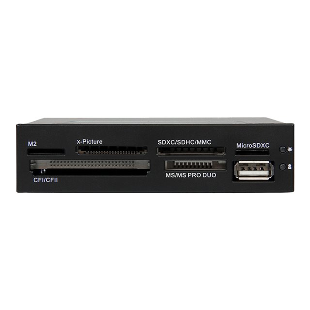 StarTech.com Interne USB 2.0 multimedia kaartlezer 3,5"  22-in-1 Front Panel  card reader 22-in-1 - zwart