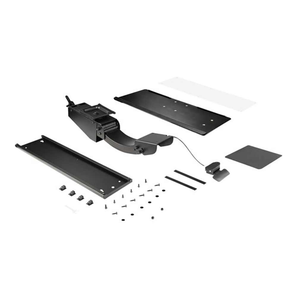 StarTech.com Uitschuifbare Bureau Toetsenbordlade, Full Motion Keyboard en Mouse Tray met Verstelbare Hoogte (25x65cm), Ergonomisch Bureaublad voor Toetsenbord met Muismat en Polssteun (KBTRAYADJ2)