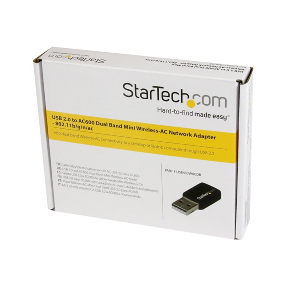 StarTech.com USB 2.0 AC600 Mini Dual Band Wireless-AC Network Adapter - 1T1R 802.11ac WiFi Adapter - 2.4GHz / 5GHz USB Wireless (USB433WACDB)
