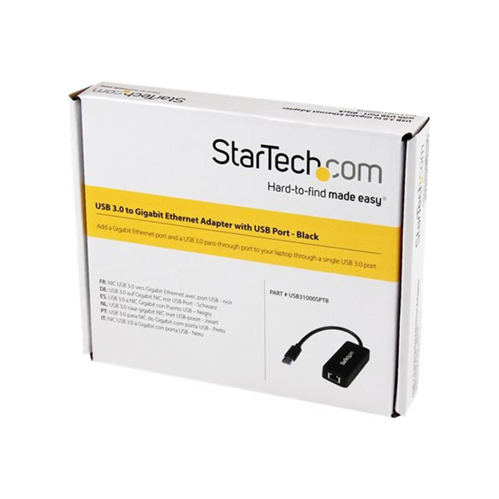 StarTech.com USB 3.0 naar gigabit Ethernet-adapter NIC met USB-poort - zwart