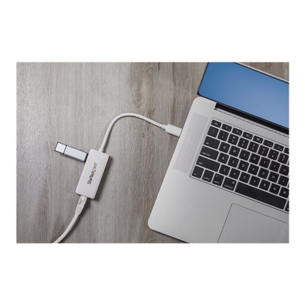 StarTech.com USB 3.0 naar gigabit Ethernet-adapter NIC met USB-poort - wit StarTech.com USB 3.0 naar gigabit Ethernet-adapter NIC met USB-poort - wit