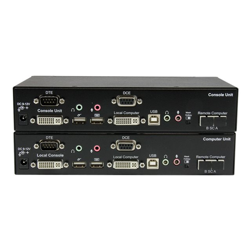 StarTech.com USB DVI KVM Console-Verlenger met Serieel & Audio via Glasvezel - 2km