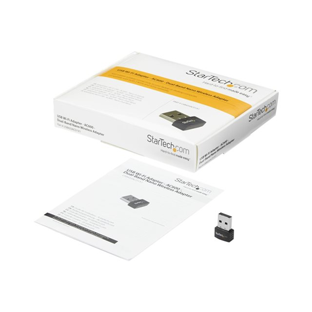 StarTech.com USB Wi-Fi adapter - AC600 - Dual-Band Nano adapter - draadloos - 1T1R 802.11ac wireless adapter - 2.4GHz / 5GHz