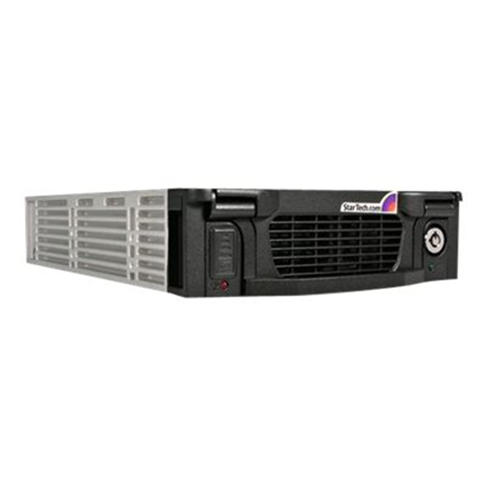 StarTech.com Zwarte Aluminum 5,25 inch Professionele SATA Harde Schijf Mobile Rack Lade