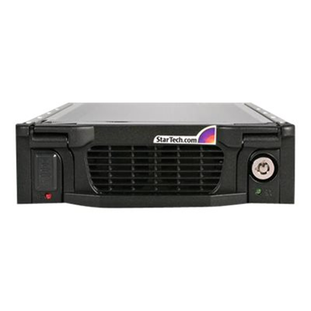 StarTech.com Zwarte Aluminum 5,25 inch Professionele SATA Harde Schijf Mobile Rack Lade