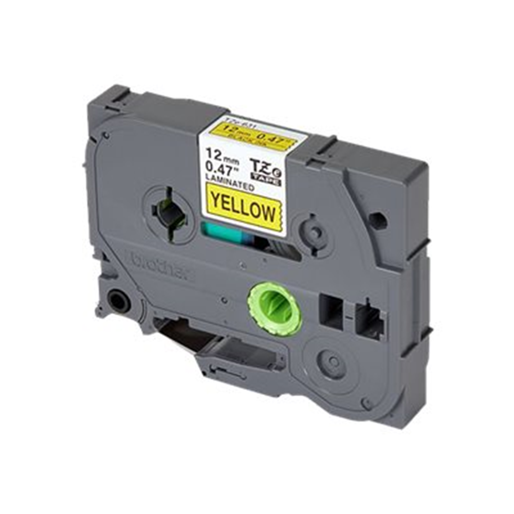 Tape/12mm black on yellow f P-Touch TZE