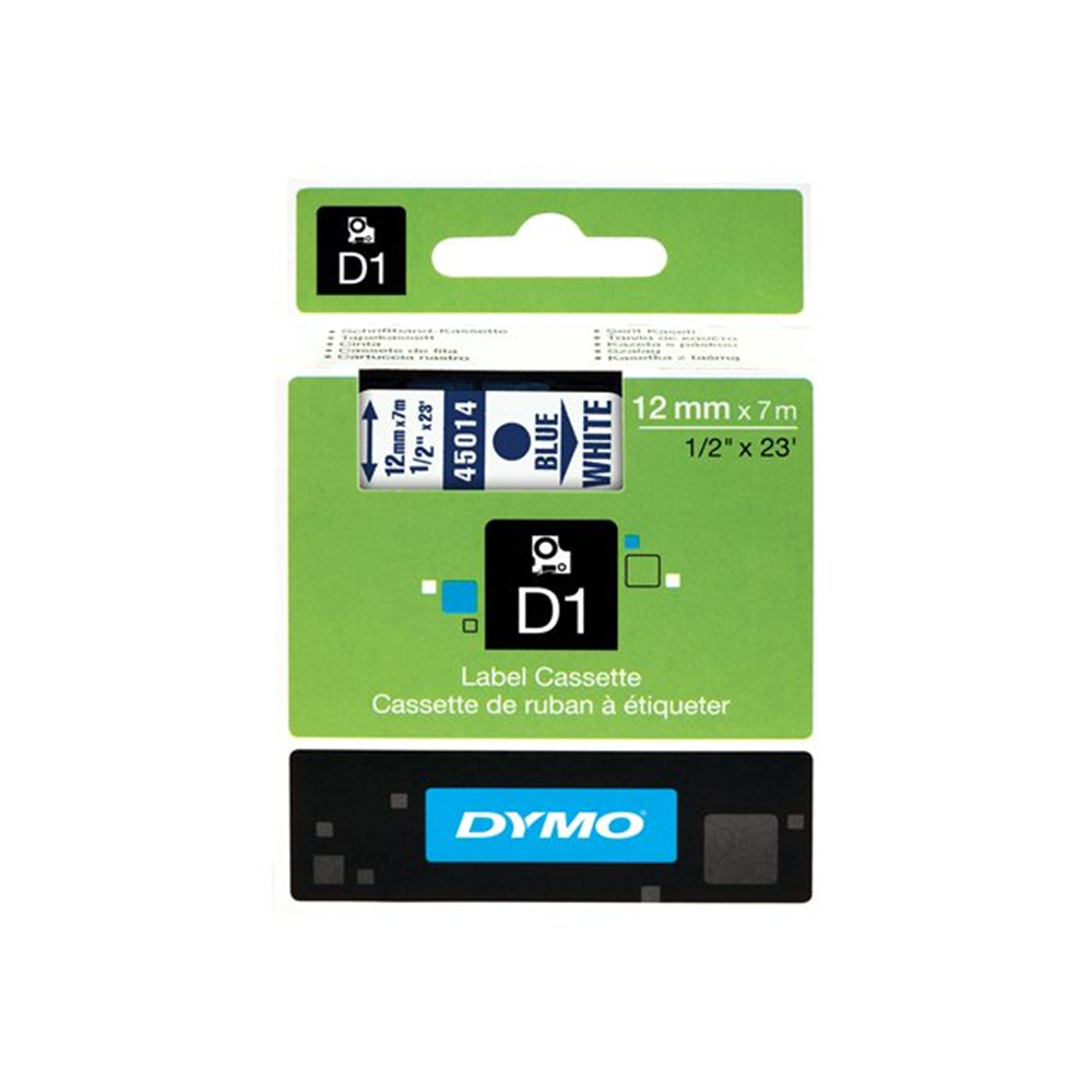 TAPE 12MMX7M BLAUW/WIT