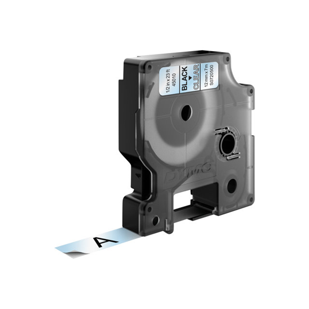 TAPE 12MMX7M ZWART/TRANSPARANT TAPE 12MMX7M ZWART/TRANSPARANT