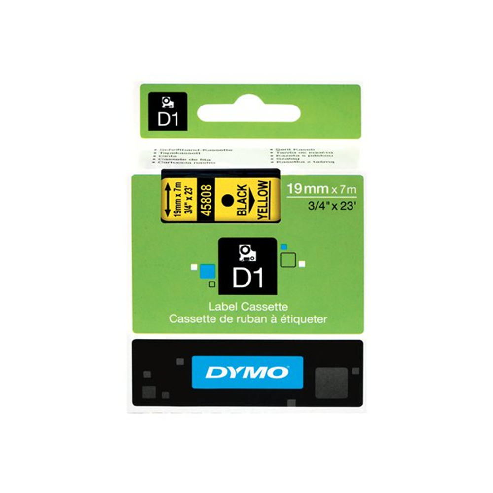 TAPE 19MMX7M ZWART/GEEL