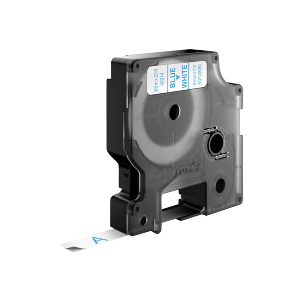 TAPE 9MMX7M BLAUW/WIT