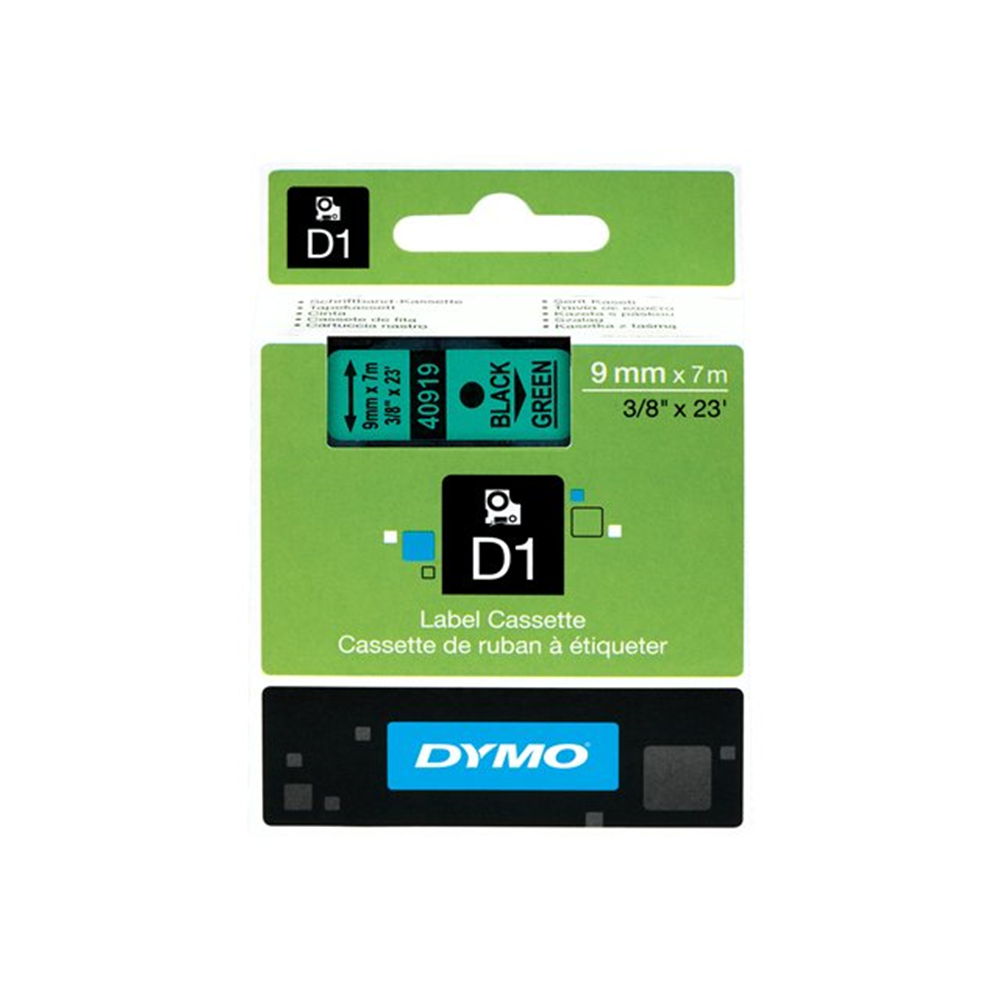 TAPE 9MMX7M ZWART/GROEN TAPE 9MMX7M ZWART/GROEN