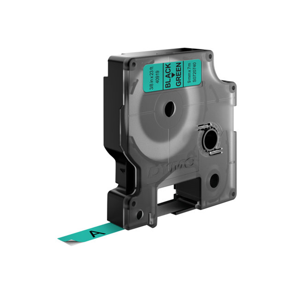 TAPE 9MMX7M ZWART/GROEN TAPE 9MMX7M ZWART/GROEN