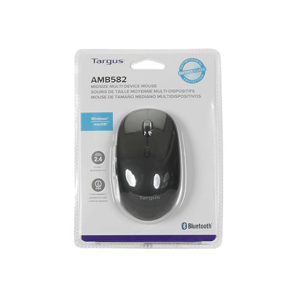Targus Antimicrobial Mid-size Dual ModeWireless Optical Mouse
