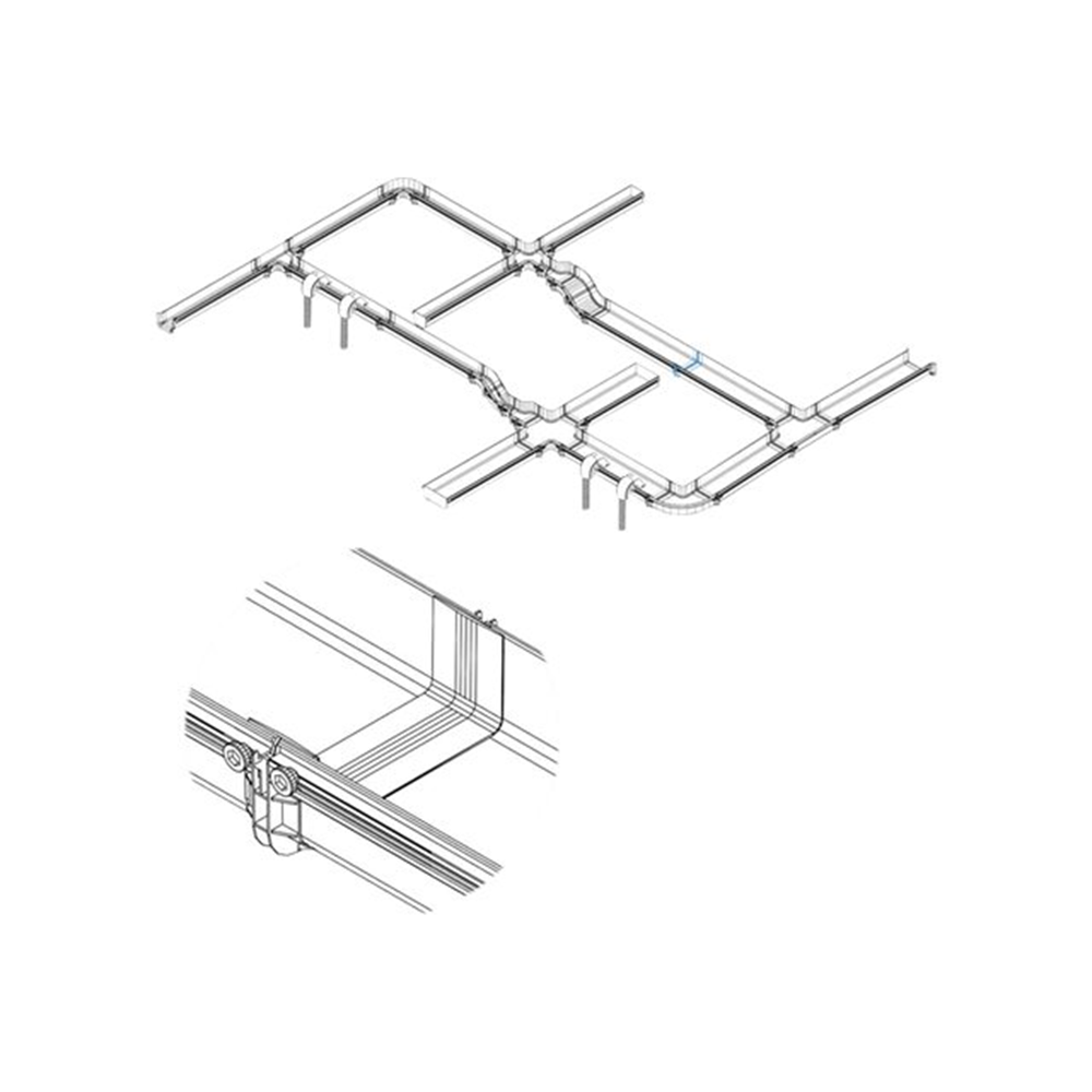 Toolless Coupler for Fiber Routing System 240 mm 10 in.
