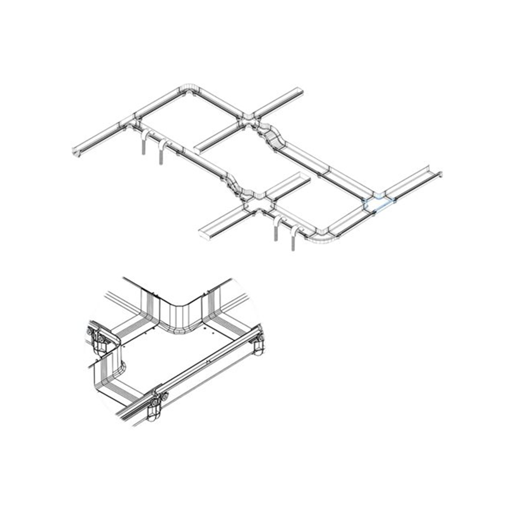 Toolless Horizontal 90-Degree T-Junction for Fiber Routing System 240 mm 10 in. Toolless Horizontal 90-Degree T-Junction for Fiber Routing System 240 mm 10 in.