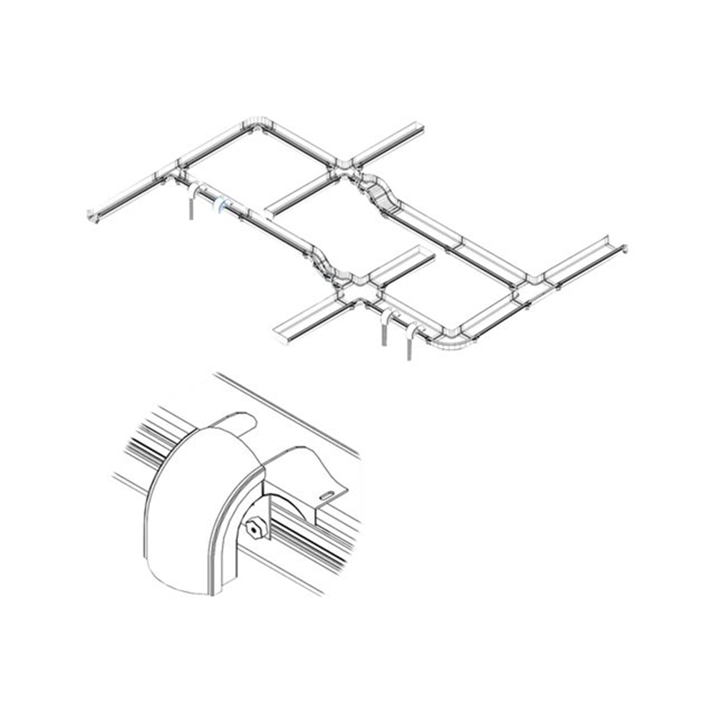 Toolless Movable Waterfall Adapter Kit for Fiber Routing System 130 mm Toolless Movable Waterfall Adapter Kit for Fiber Routing System 130 mm