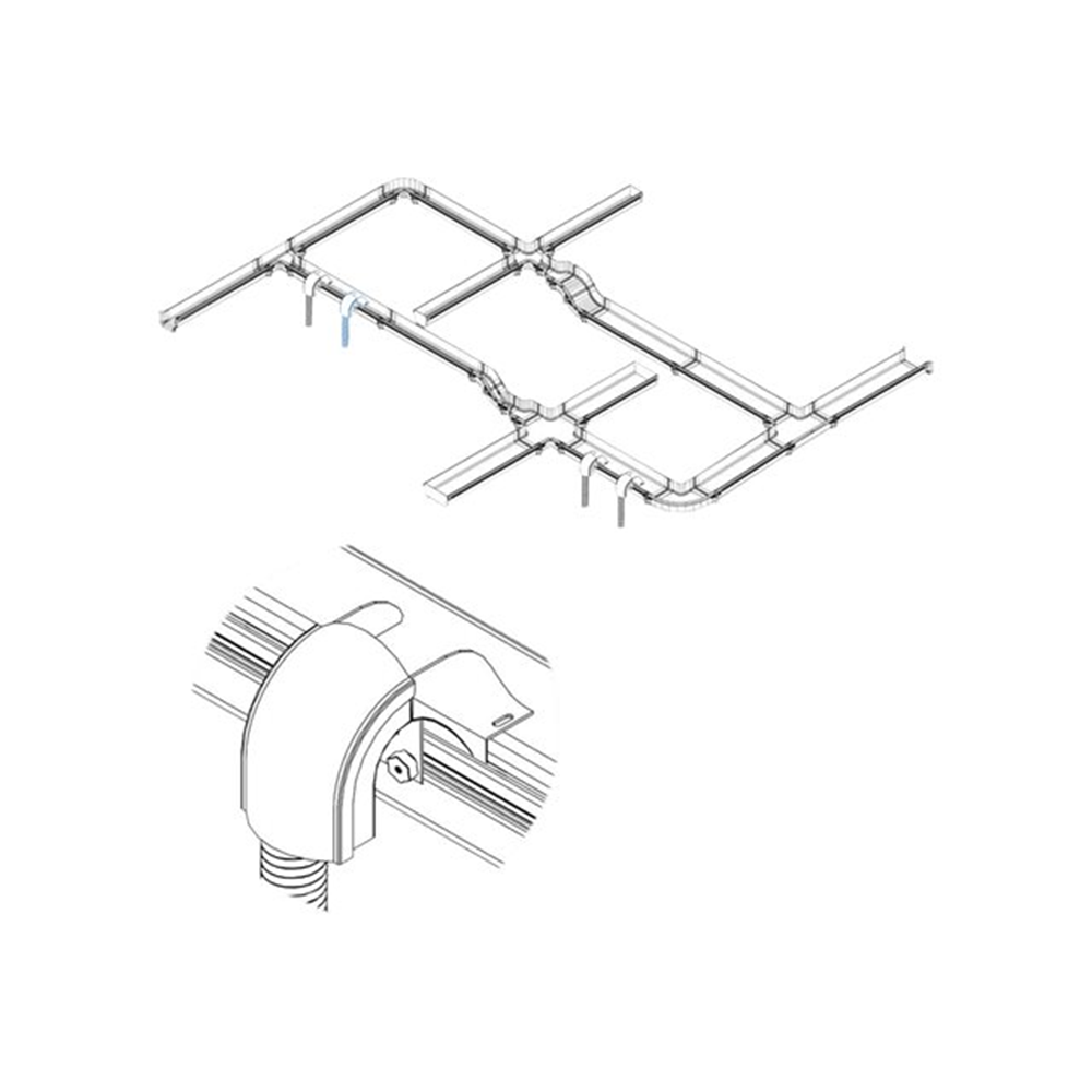 Toolless Movable Waterfall Adapter Kit with 36 in. Pipe for Fiber Routing System 130 mm Toolless Movable Waterfall Adapter Kit with 36 in. Pipe for Fiber Routing System 130 mm