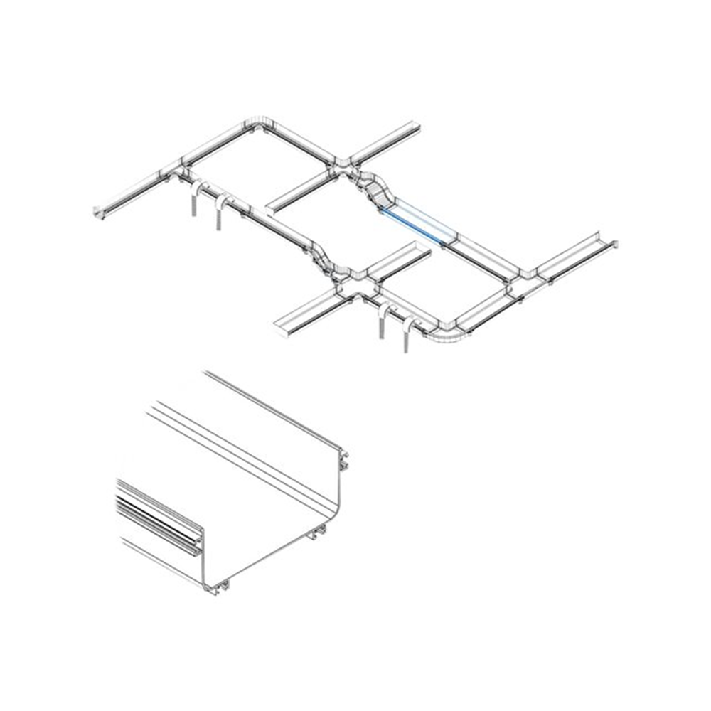 Toolless Straight Channel Section for Fiber Routing System 240 x 120 x 1220 mm 10 x 5 x 48 in.