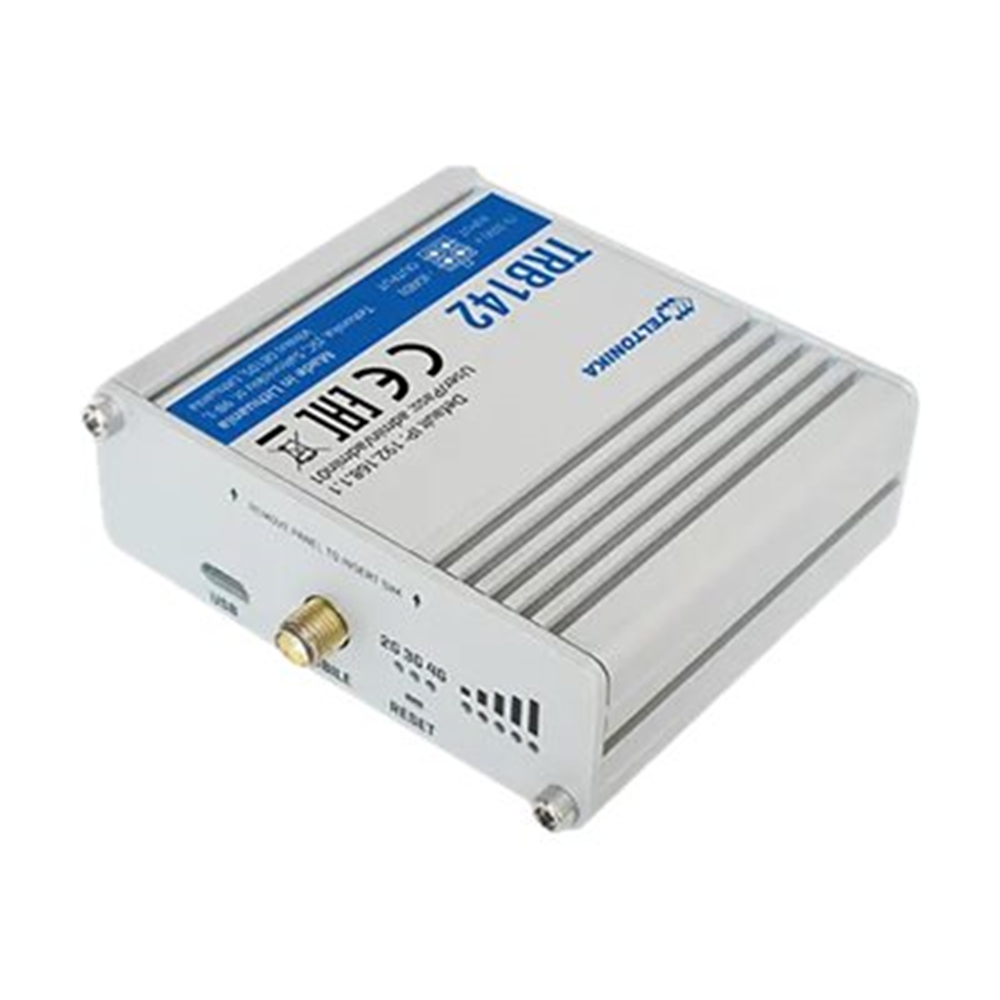 TRB142 is an IoT gateway equipped with LTE connectivity. TRB142 comes with a RS232 interface for remote management of industrial devices.