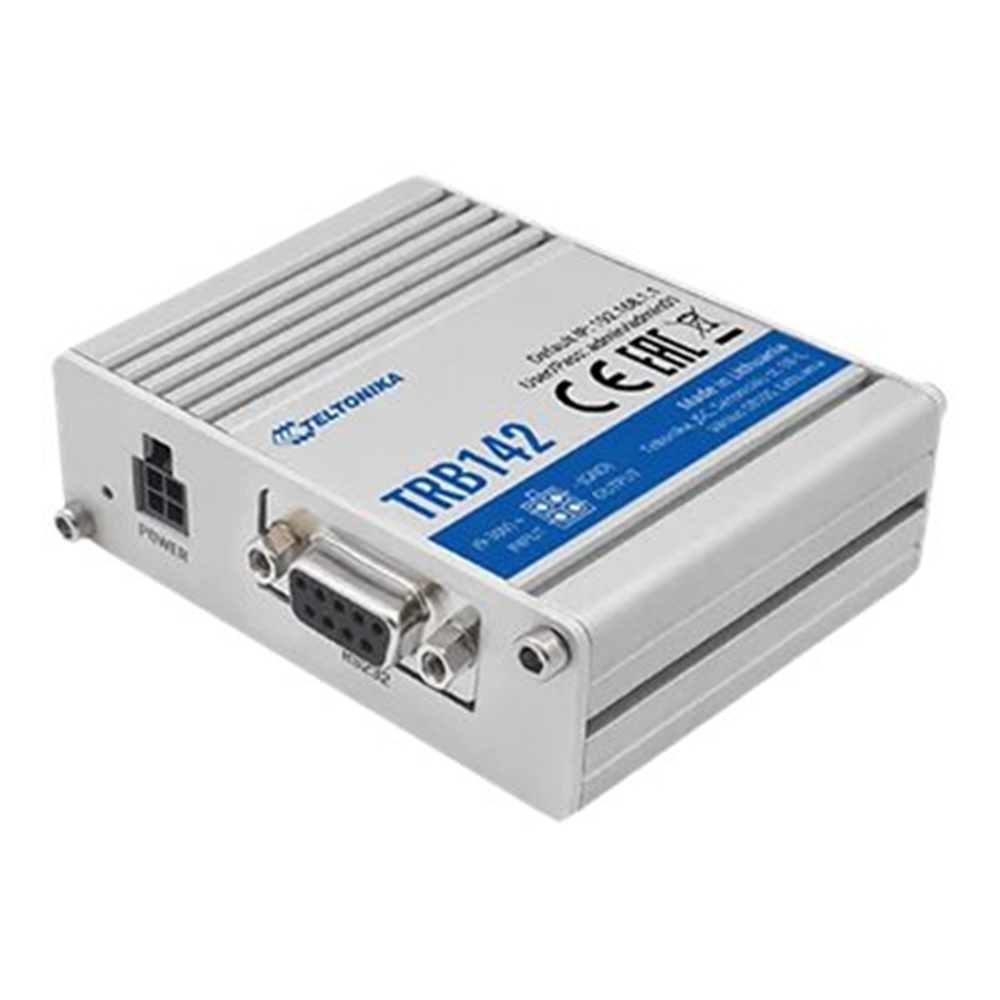 TRB142 is an IoT gateway equipped with LTE connectivity. TRB142 comes with a RS232 interface for remote management of industrial devices.