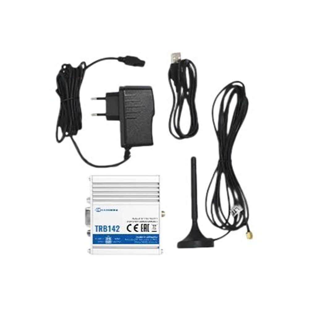 TRB142 is an IoT gateway equipped with LTE connectivity. TRB142 comes with a RS232 interface for remote management of industrial devices.