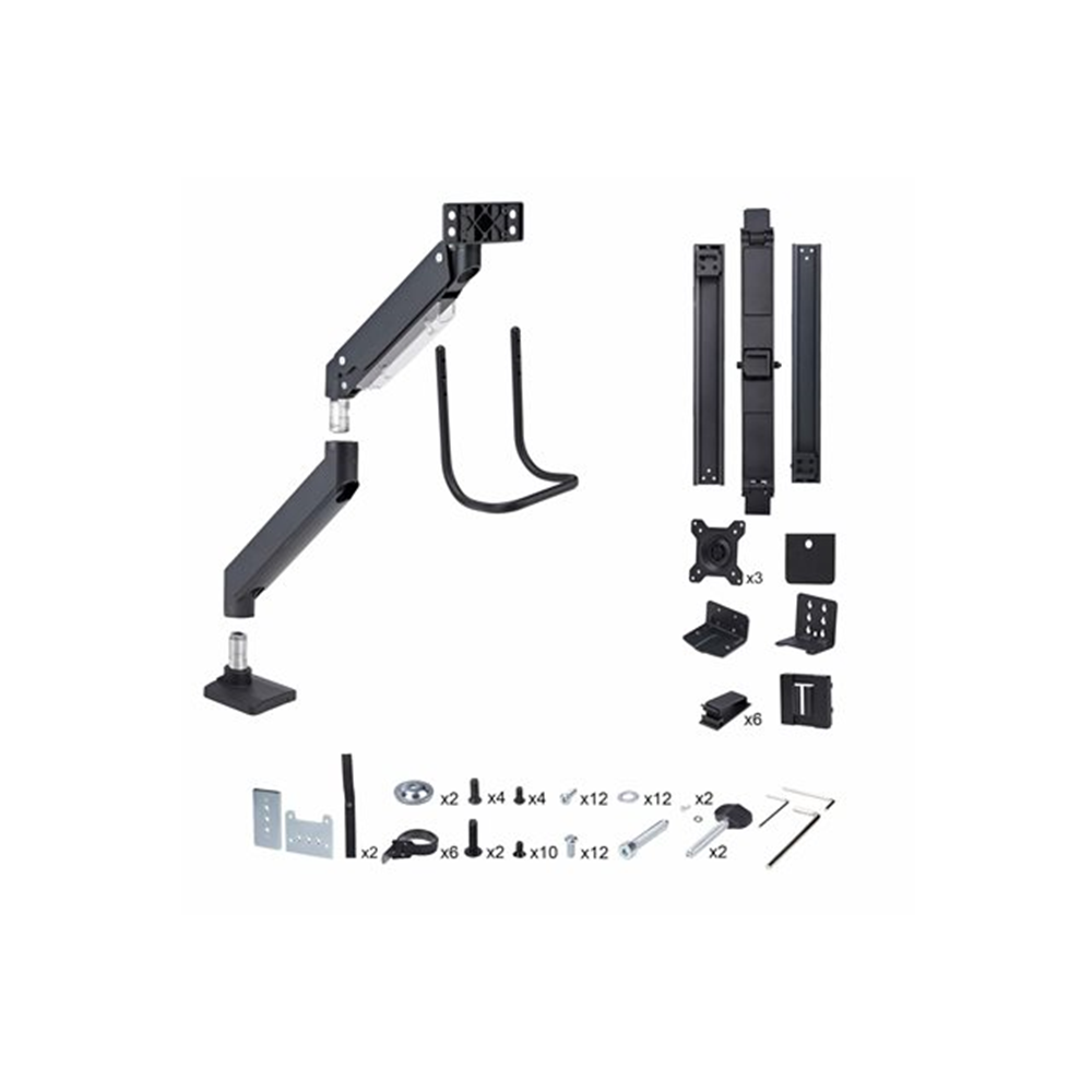 Triple Monitor Desk Mount 27in Screens