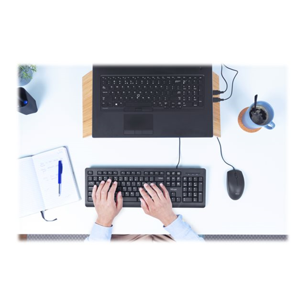 Trust Primo - toetsenbord en muis set - Belgisch Input Device
