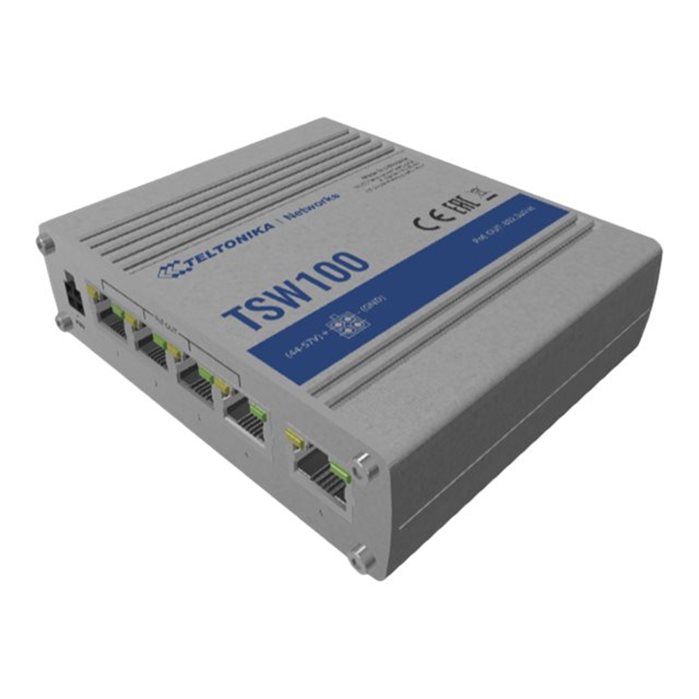 TSW100 is an unmanaged Gigabit Ethernetswitch supporting Power-over-Ethernet. it centralizes the power supply providing up to 30 watts per port.