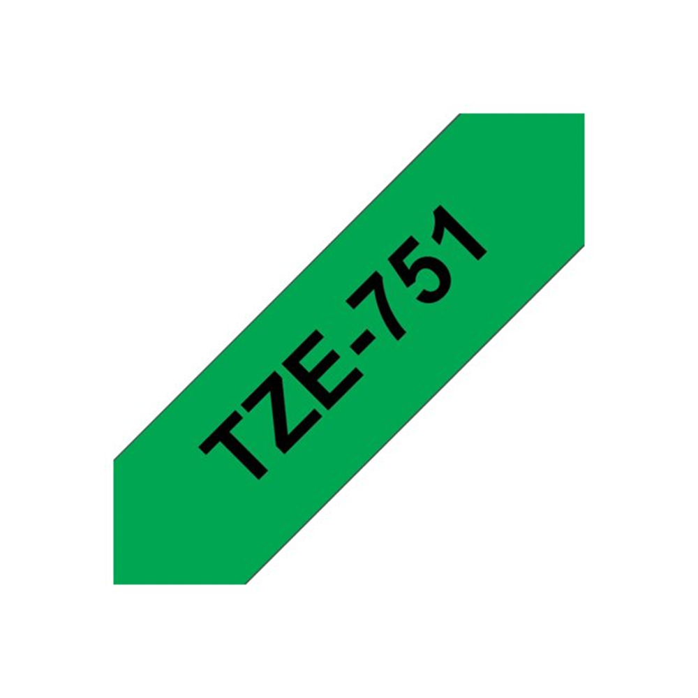 TZe751 - Gel. tape - zwart op groen - Rol (2.4 cm x 8 m) 1 rol(len) - voor P-Touch OA. PT-2420. 2430