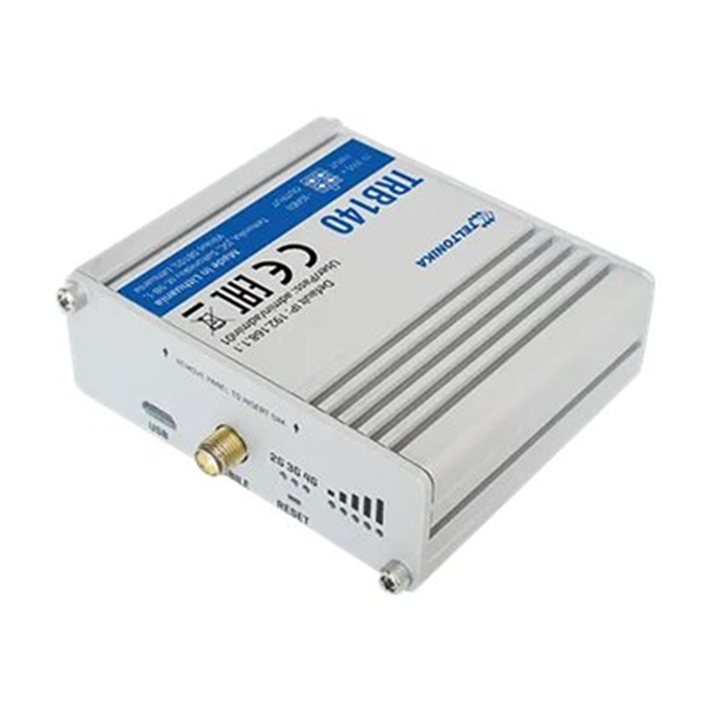 Ultra-small lightweight and energy-efficient industrial gateway with LTE Cat 4 Gigabit Ethernet interface digital I/Os micro-USB port.