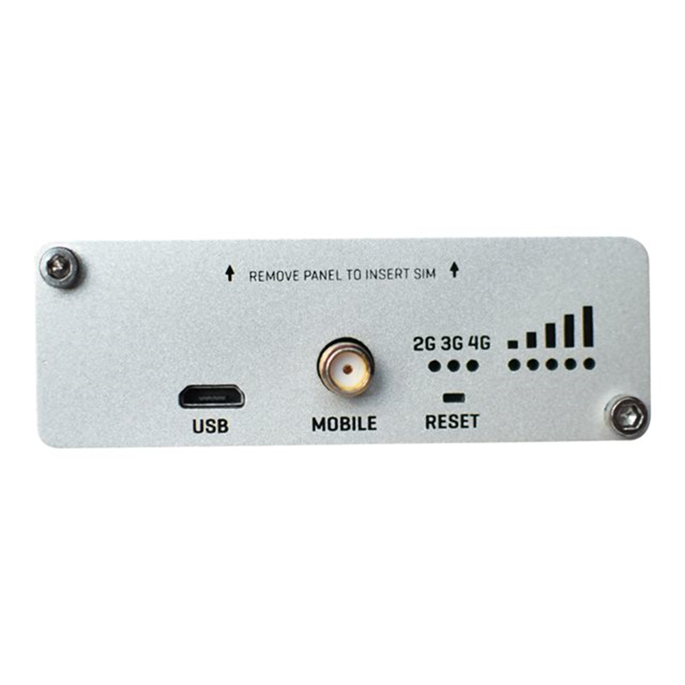 Ultra-small lightweight and energy-efficient industrial gateway with LTE Cat 4 Gigabit Ethernet interface digital I/Os micro-USB port.