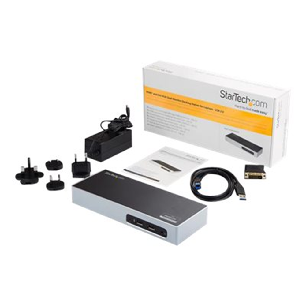 USB 3 Dual Monitor Dock HDMI DVI/VGA