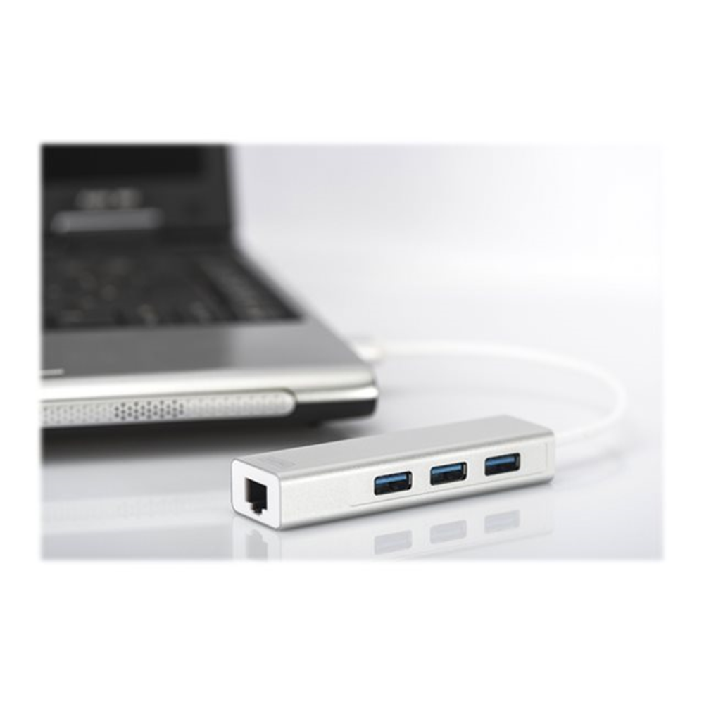 USB 3.0 3-PORTS HUB GIGABIT LAN ADAPT
