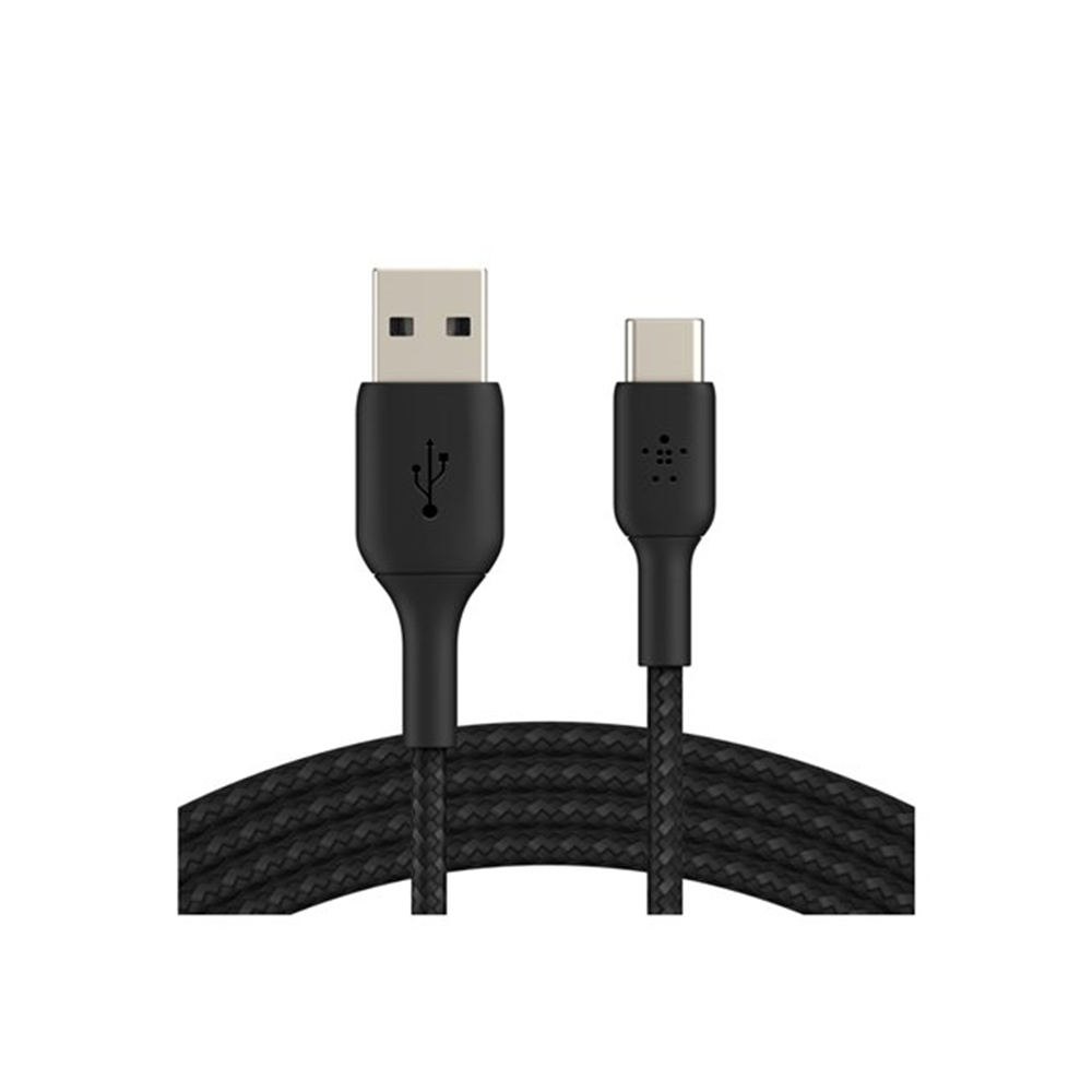 USB-A to USB-C Cable Braided 2M Black