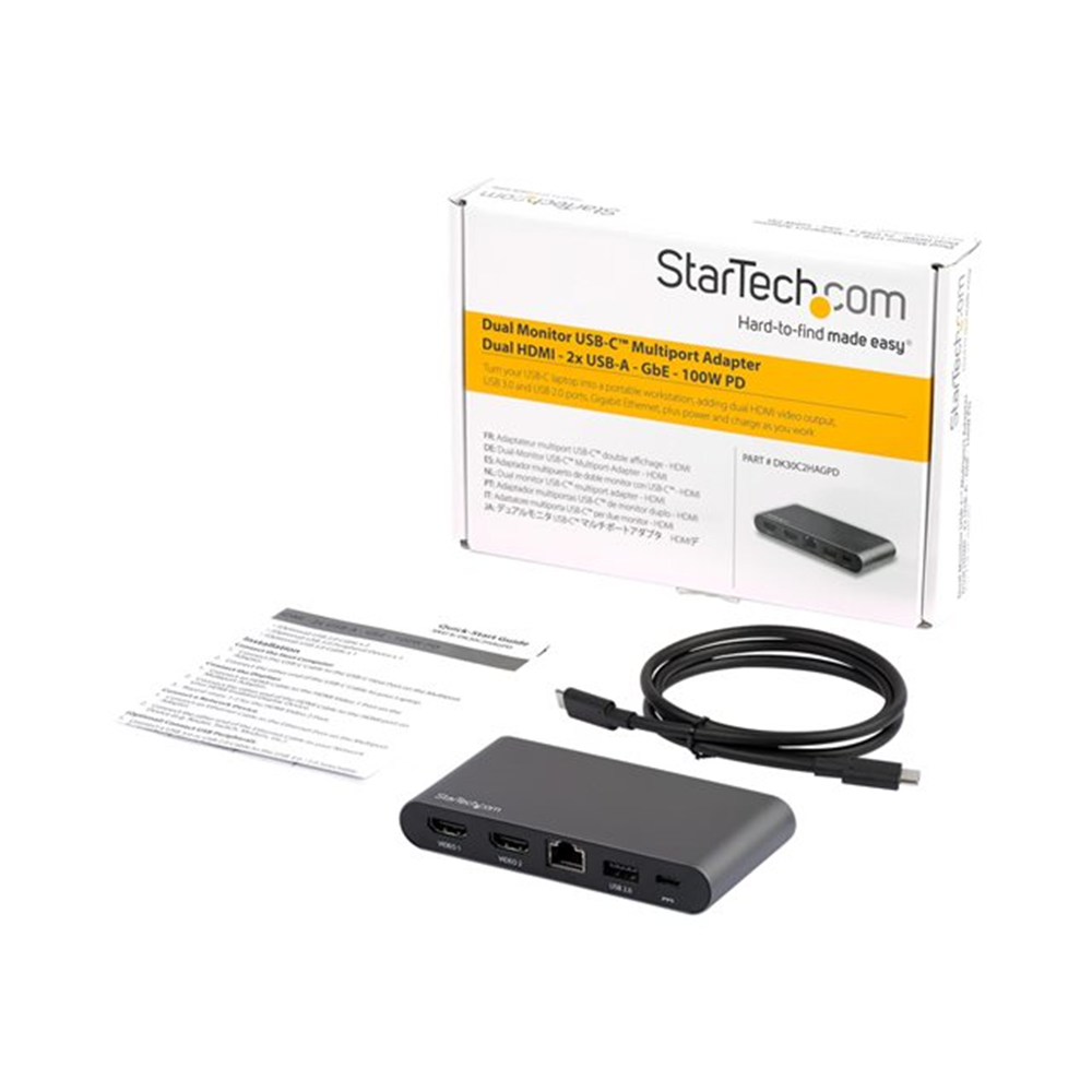 USB C Multiport Adapter - Dual HDMI - PD