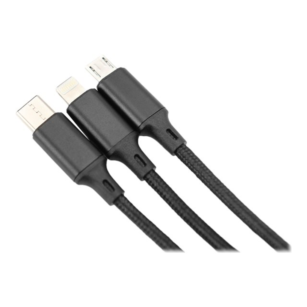 USB charger cable USB A - Lightning+micr