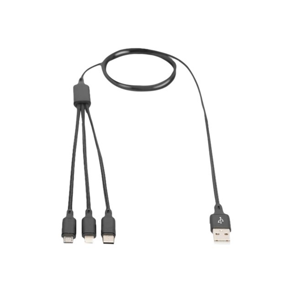 USB charger cable USB A - Lightning+micr