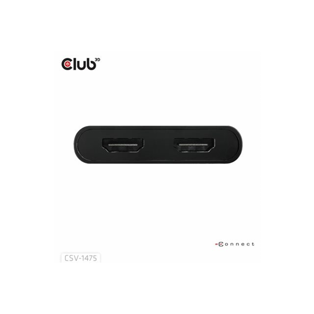 USB TYPE-C (WITH USB TYPE-A ADAPTER ) TO DUAL HDMI (4K60HZ) VIDEO SPLITTER WITHDISPLAYLINK(R)