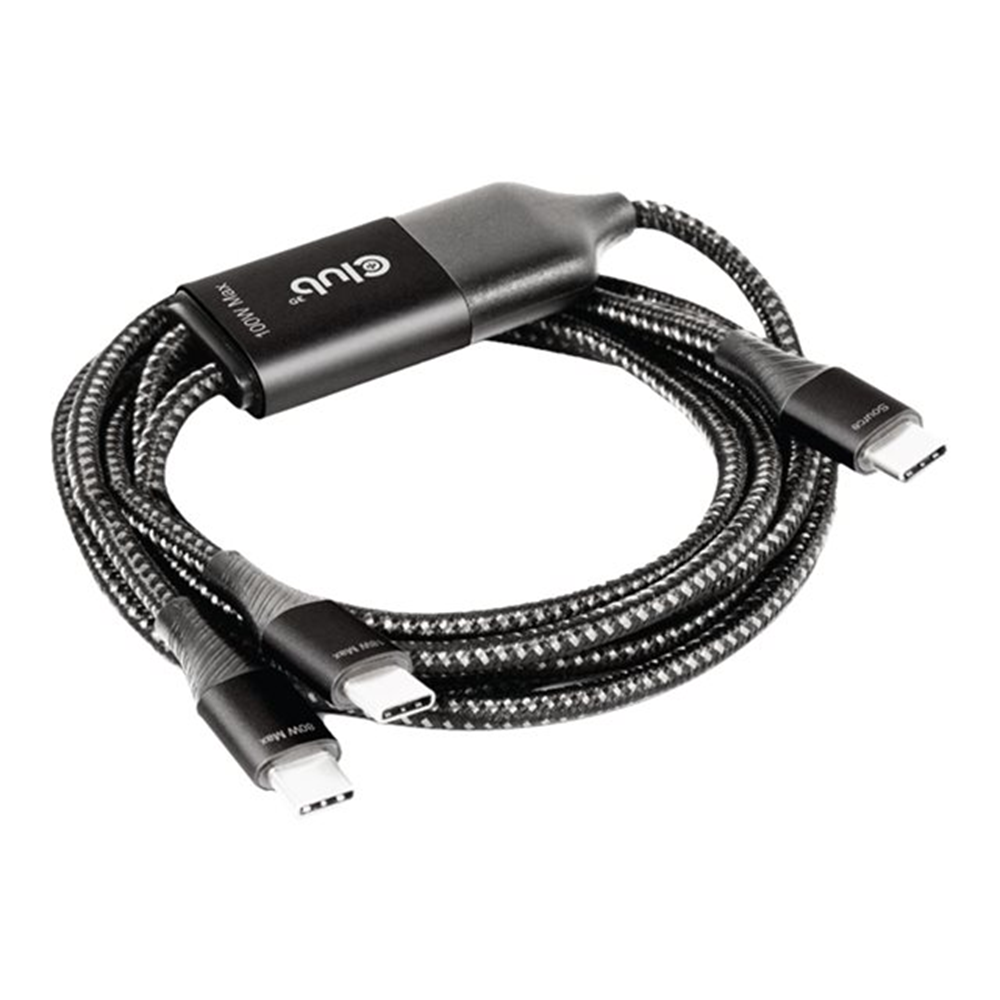 USB TYPE C Y cable Charging cable to 2XUSB type C max 100 Watt 1.83m/6Feet M/M
